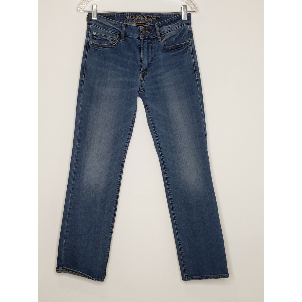 American Eagle Mens Jeans 28x30 Medium Wash Denim 360 Extreme Flex Straight
